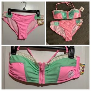 Pink and mint bikini
